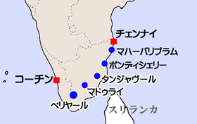 南インド地図